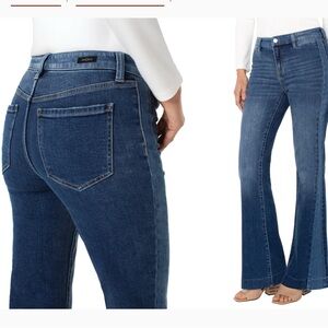 Liverpool Hannah Flare With Blocking Details Blue Jeans